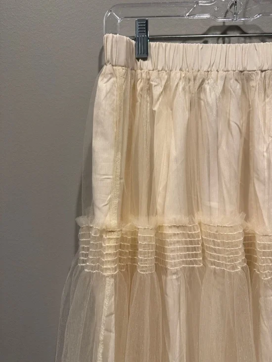 NWT Anthropologie Pinch Tiered Tulle  Overlay Skirt Sz L Ethereal Romantic Boho - Picture 8 of 16